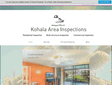 Tablet Screenshot of kohalaareainspections.com